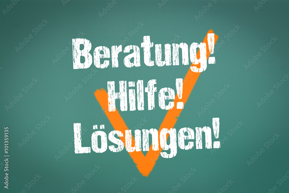 Fototapeta premium Beratung!, Hilfe!, Lösungen!