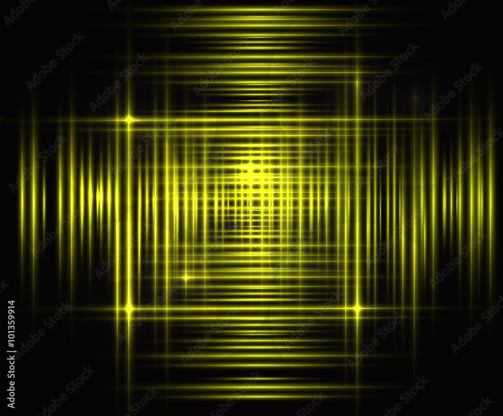 Abstract digital yellow light effect background.