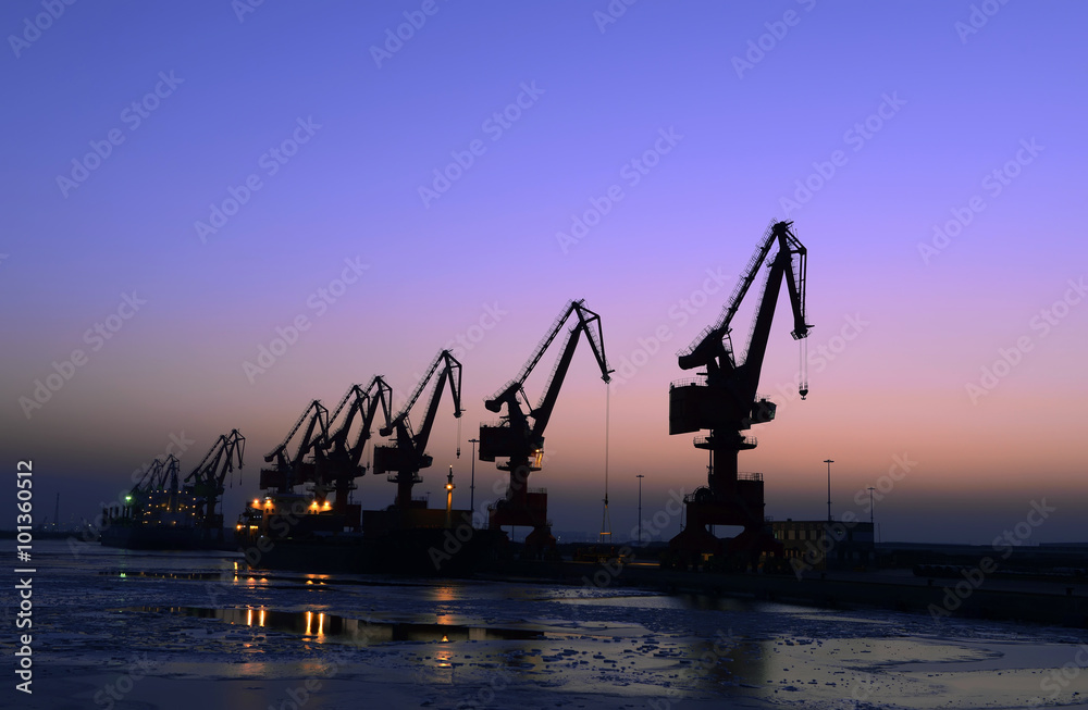 Port gantry crane is working Port gantry crane is working
