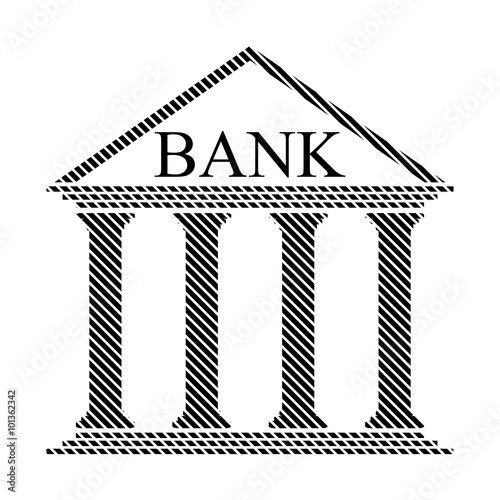Bank sign on white.