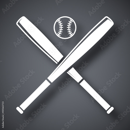 Vector baseball bats and ball icon