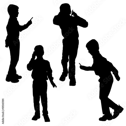 Vector silhouette of a boy.