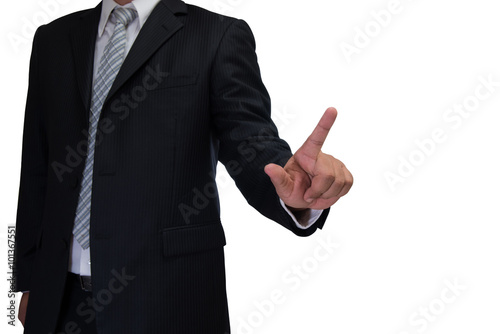 business man in black suite isolated on white background