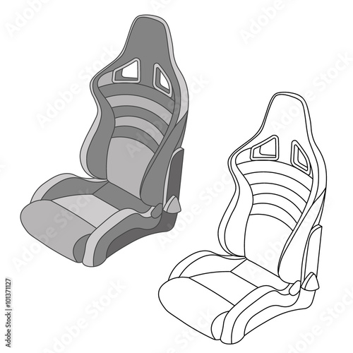 Car part seat icons isometric