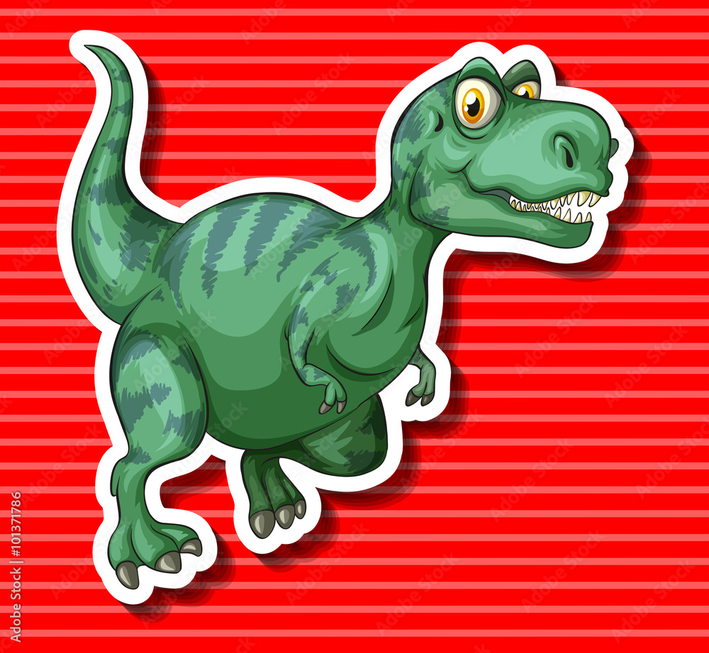 Obraz premium Green T-Rex running alone