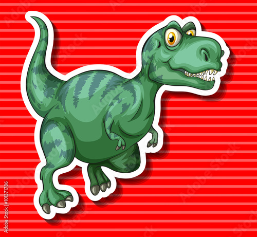 Green T-Rex running alone