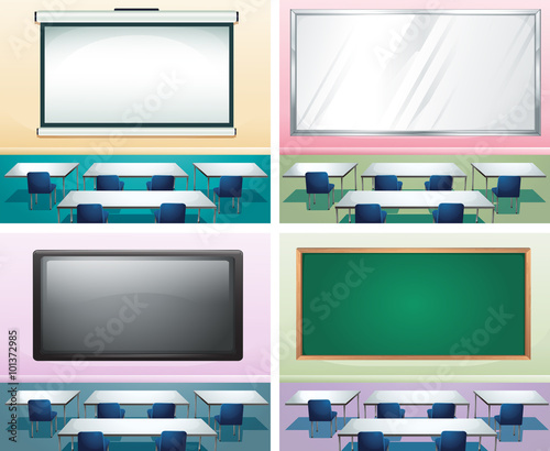 Four scenes of classrooms