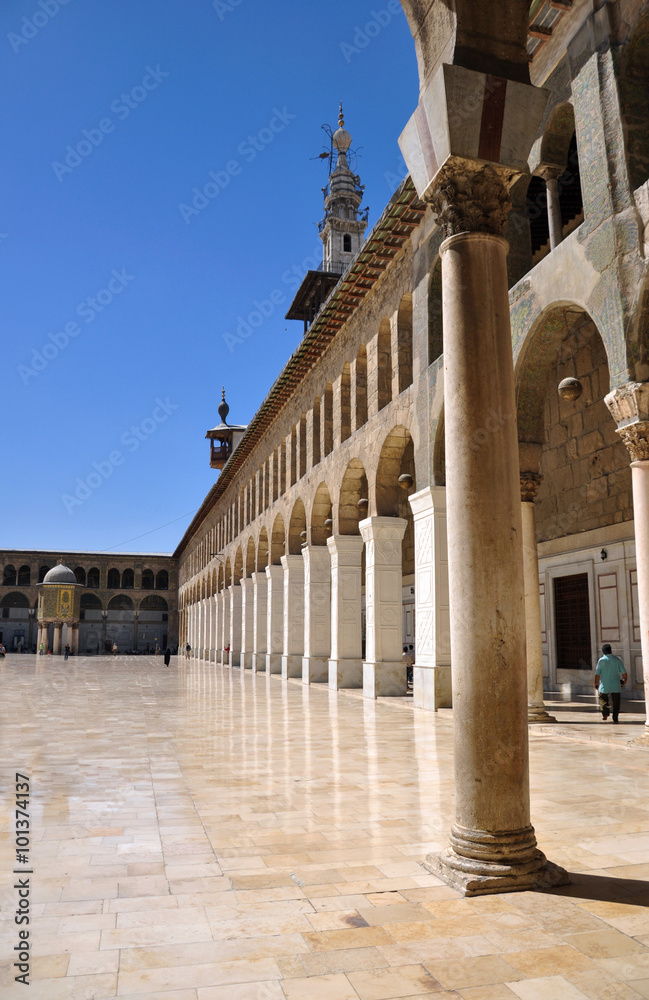 Umayyad Mosque
Damascus, Syria - May 09, 2010: the Umayyad Mosque, known as the Great Mosque of Damascus, located in the old city, is one of the largest and oldest mosques in the world.
