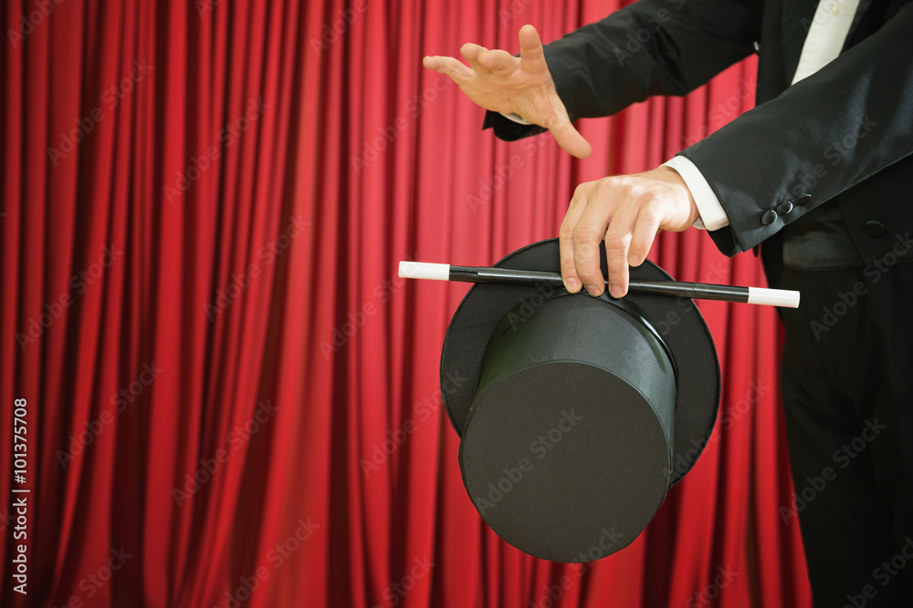 Εκτύπωση καμβά Magic trick. Magician performing on stage