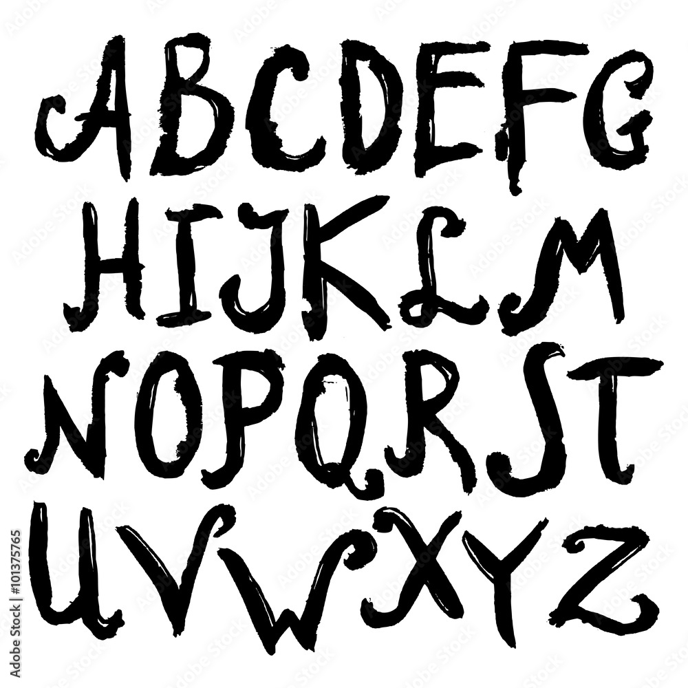 Hand Drawn Alphabet Black