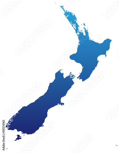Karte von Neuseeland - Blau