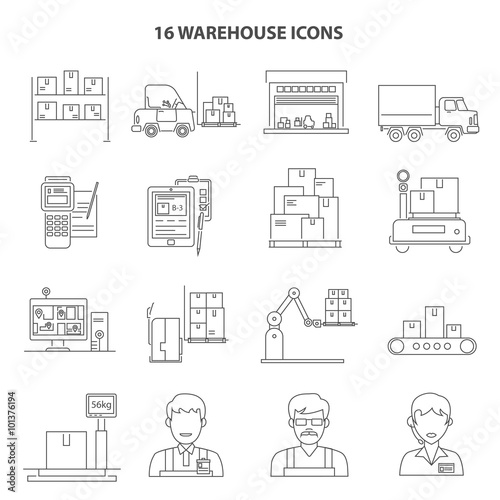 Warehouse Icons Outline