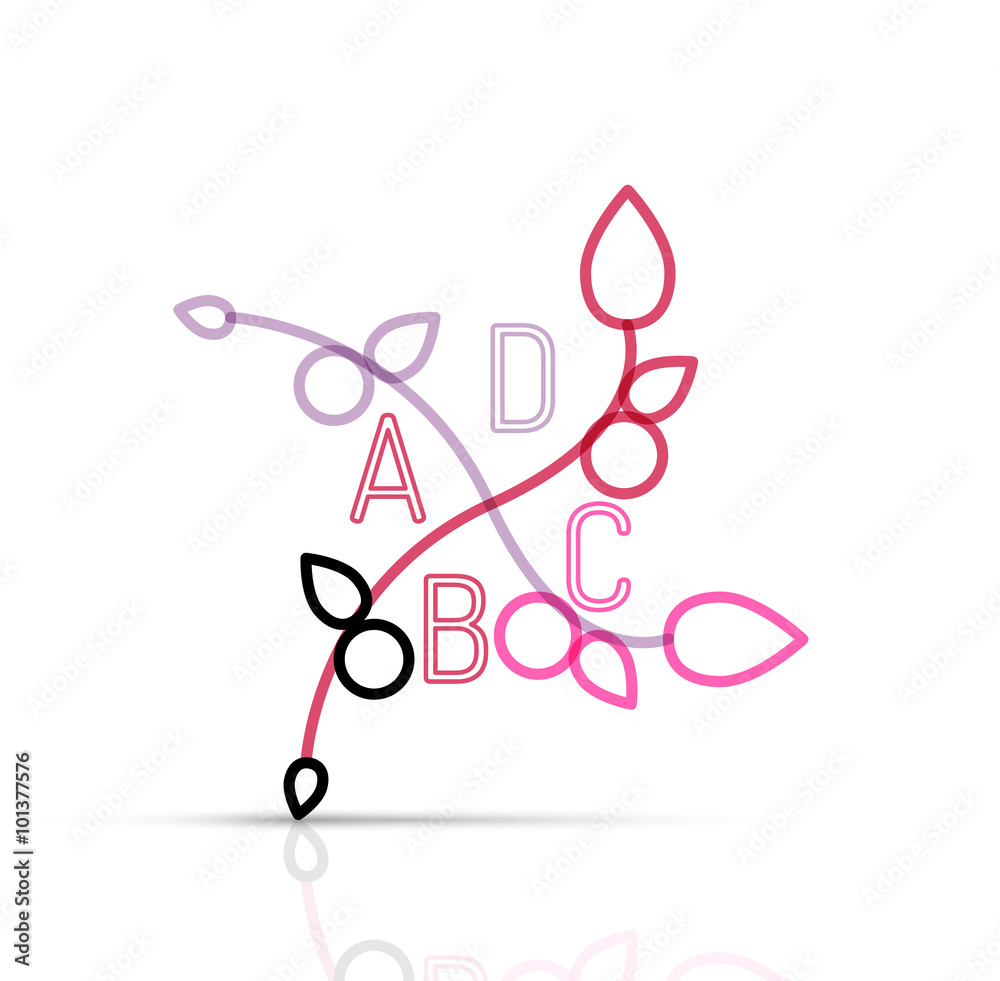 Abstract geometric linear hipster floral icon, frame design, flat style Abstract geometric linear hipster floral icon, frame design, flat style