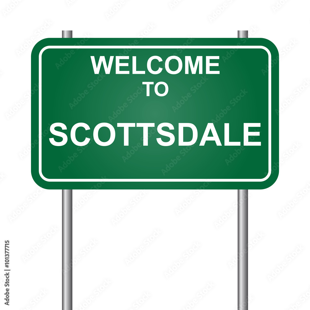 Welcome to Scottsdale, green signal vector Welcome to Scottsdale, green signal vector