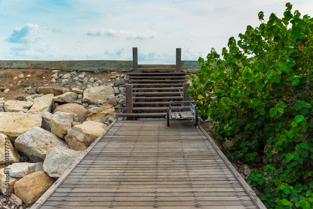 Obraz premium The pathway at the pier.
