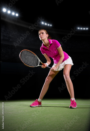 Woman tennis player on court © Boris Riaposov