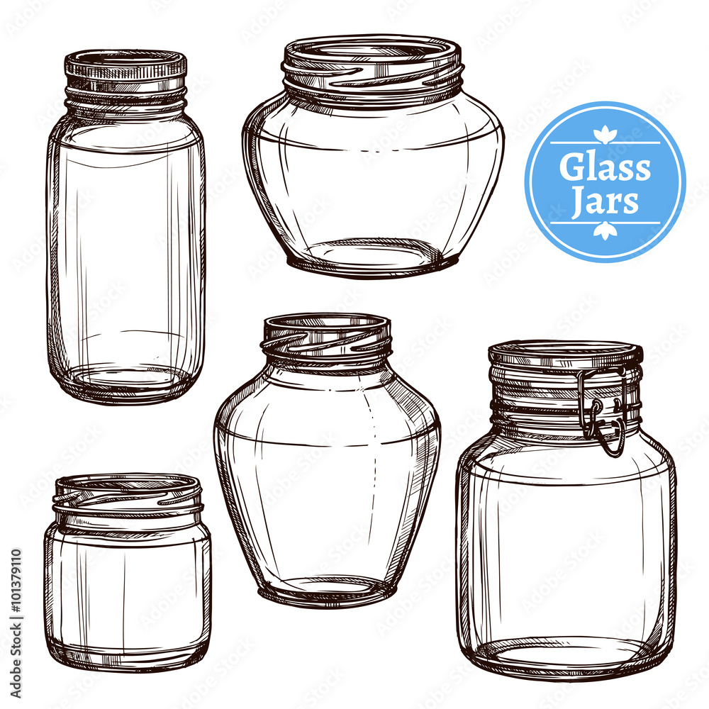 Obraz na plátně Glass Jars Set
