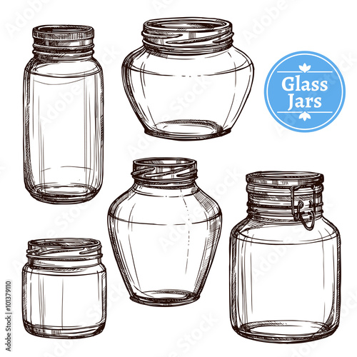 Glass Jars Set