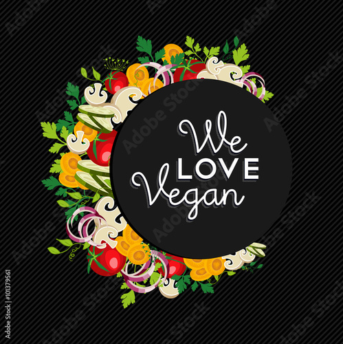 Vegan food concept illustration design with vegetables