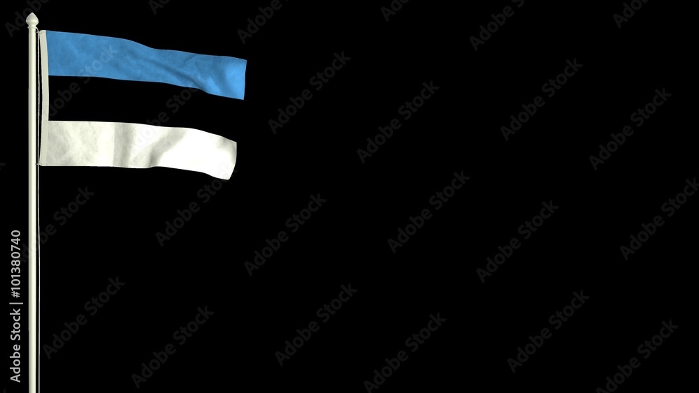 Estonian flag waving in the wind with PNG alpha channel for easy ...