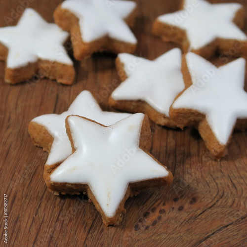 popular in Germany Christmas cookies with cinnamon, zimtsterne