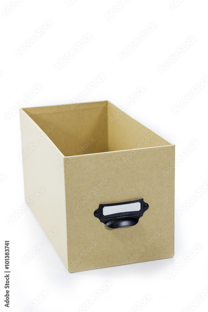 brown storage box isolated on white background