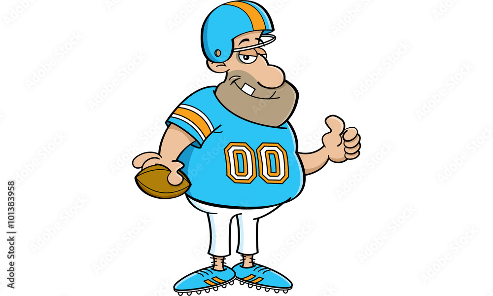 Φωτογραφία Cartoon illustration of a football player giving thumbs up.