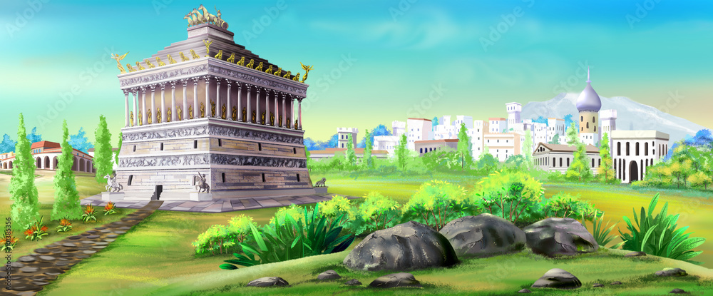 Εκτύπωση καμβά Mausoleum of Halicarnassus - one of the wonders of the world.