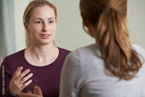 Young Woman Discussing Problems With Counselor photo