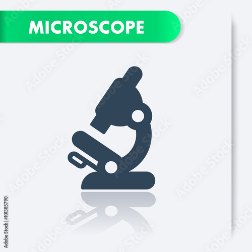 Microscope, lab glass, laboratory icon, vector illustration
