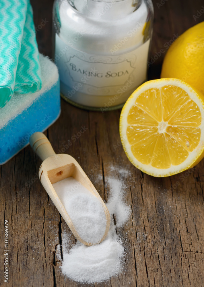 Natural cleaning tools lemon and sodium bicarbonate Natural cleaning tools lemon and sodium bicarbonate