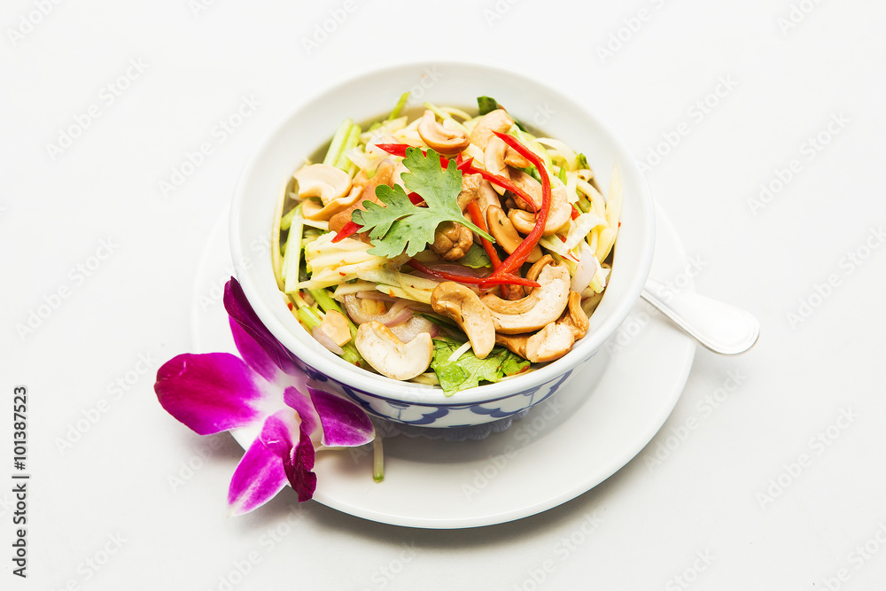 Thai spicy mango salad with spicy sauce Thai spicy mango salad with spicy sauce