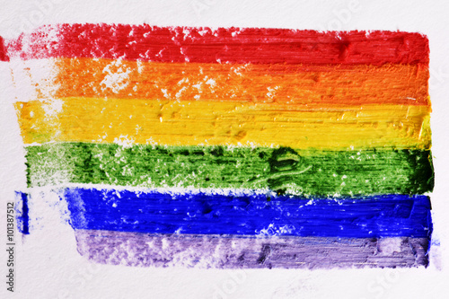 rainbow flag painted in a textured background