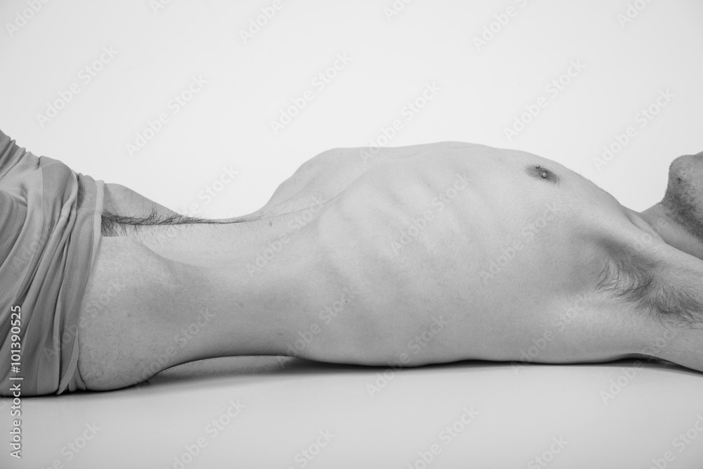 Fotografia Young man with anorexia nervosa problem.
