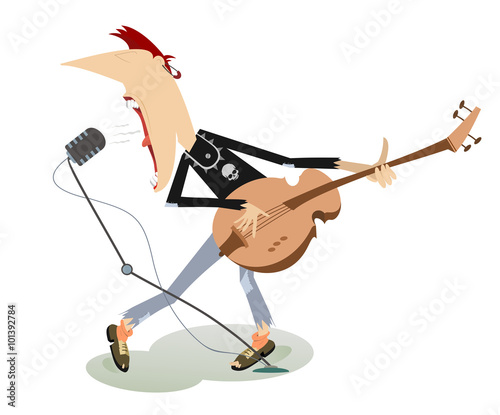 Let be where rock . Guitarist is playing music with great inspiration
