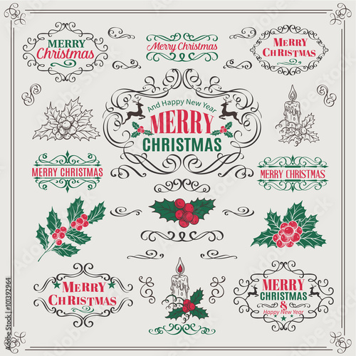 Christmas Calligraphic Design Elements 