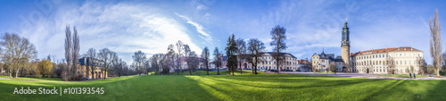 Weimar City Castle with Ilm park and old castle