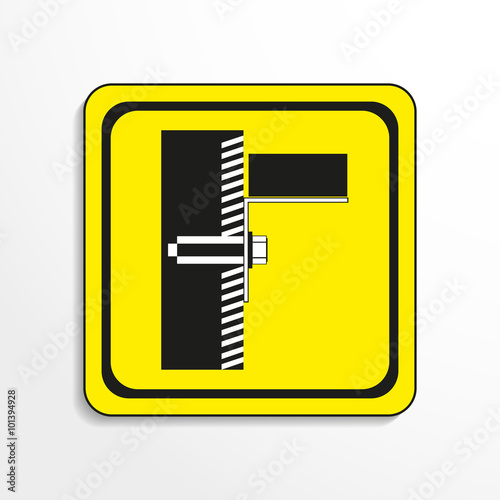 Symbol. The anchor in the wall. Vector icon.