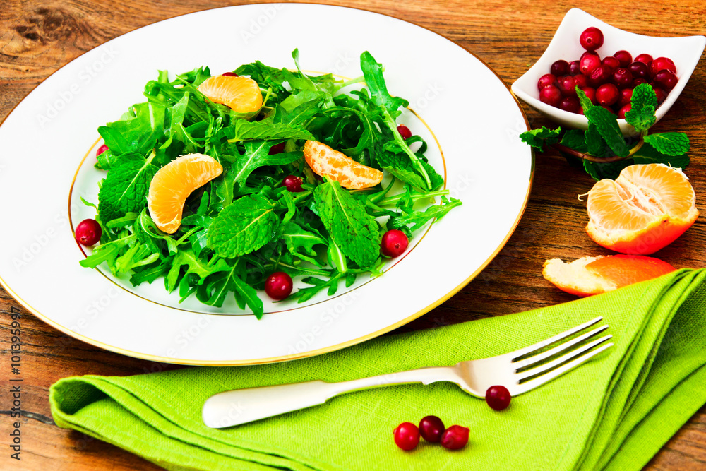 Salad of Arugula, Mandarin and Pomegranate Salad of Arugula, Mandarin and Pomegranate