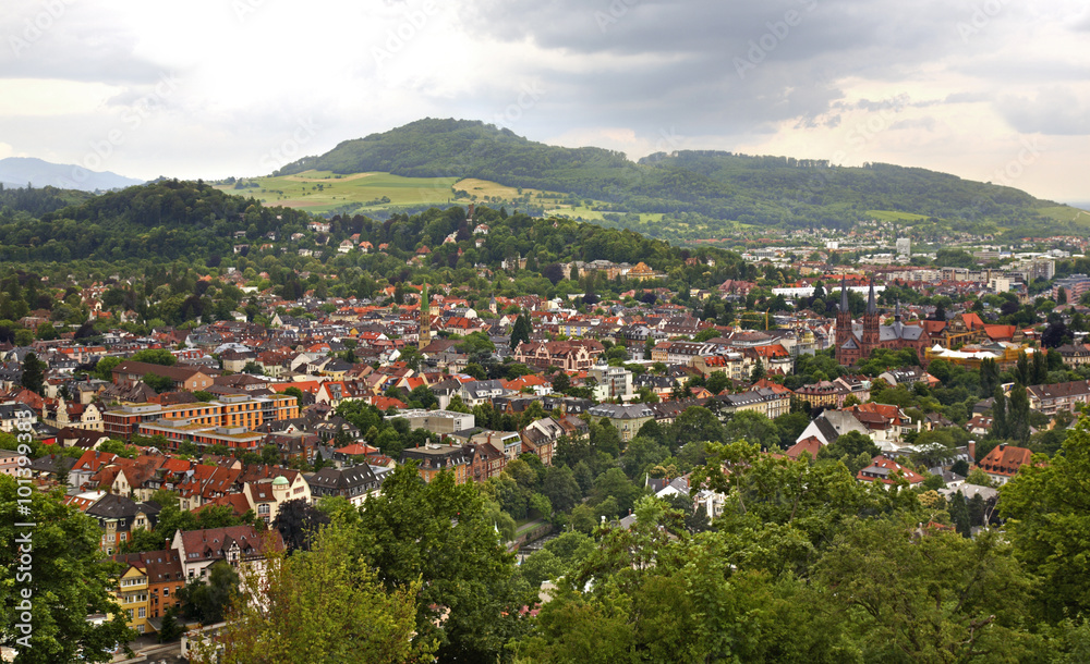 Panoramic view of Freiburg im Breisgau. Germany
