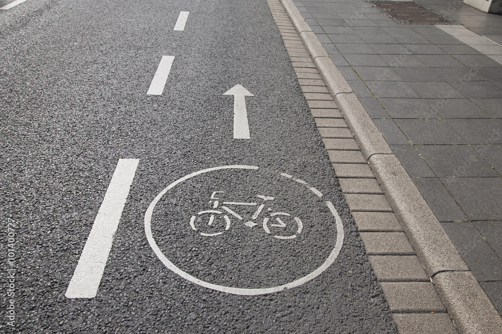 Fototapeta premium Bike Lane Symbol, Bonn