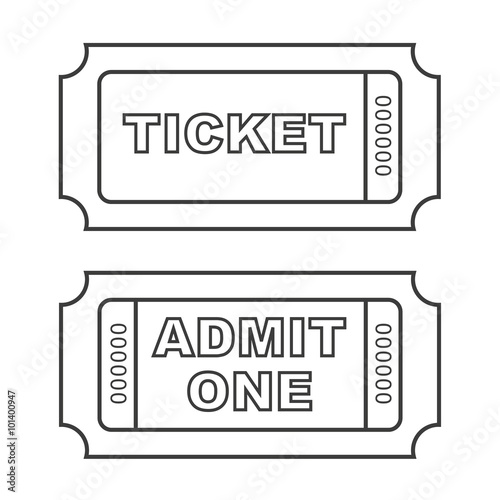 Outline vintage cinema tickets.
