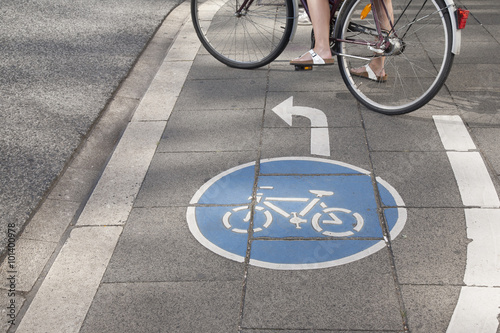 Bike Lane and Cyclist, Bonn