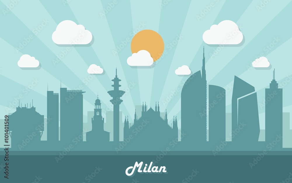 Milan skyline - flag design