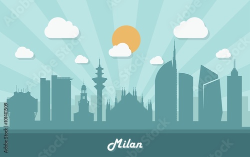 Milan skyline - flag design