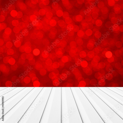 Wooden on red bokeh abstrac...