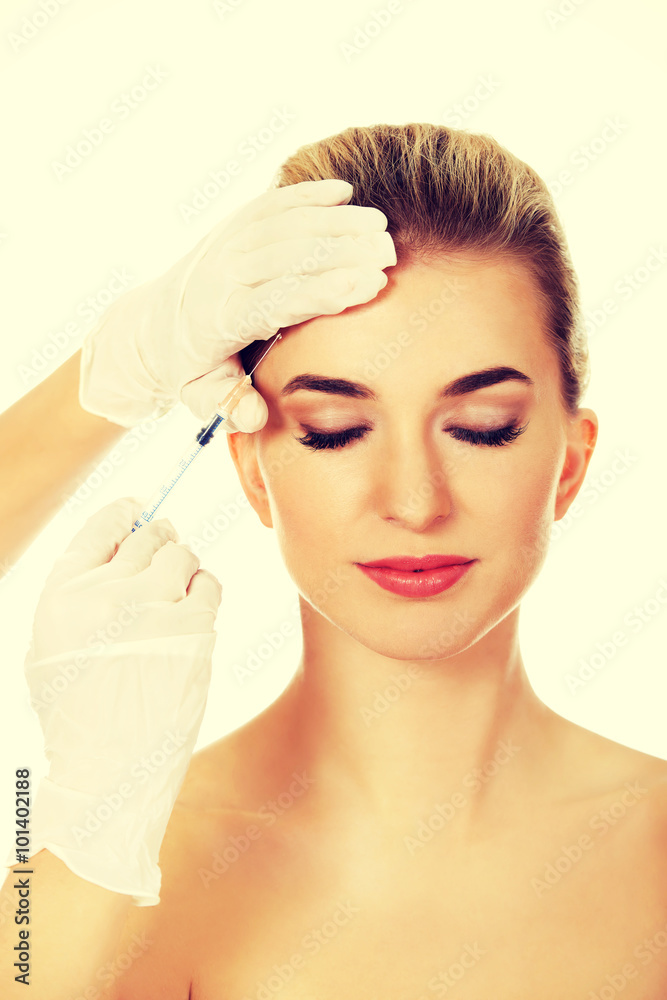 Fototapeta premium Cosmetic botox facial injection 