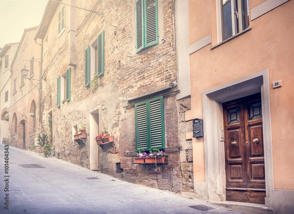 Captivating street of old Montepulciano
