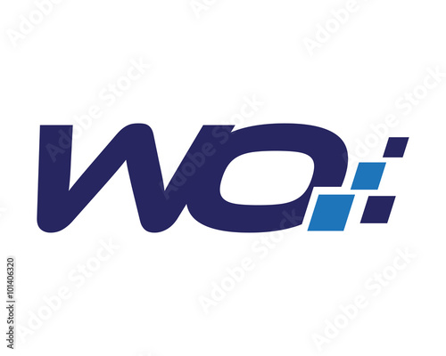 WO digital letter logo