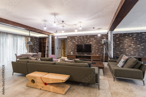 Great living room modern villa house interior © poplasen
